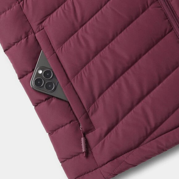 Ororo Women's Heated Lightweight Down Vest (Apparel Only) Wine Red XS - Picture 14 of 16